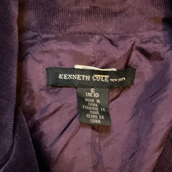 Kenneth Cole New‎ York Corduroy Blazer Suit Jacket Lined Stretch Purple Size 6 - Picture 5 of 9